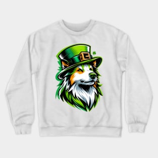 Kai Ken Dog in Saint Patrick's Day Splendor Crewneck Sweatshirt